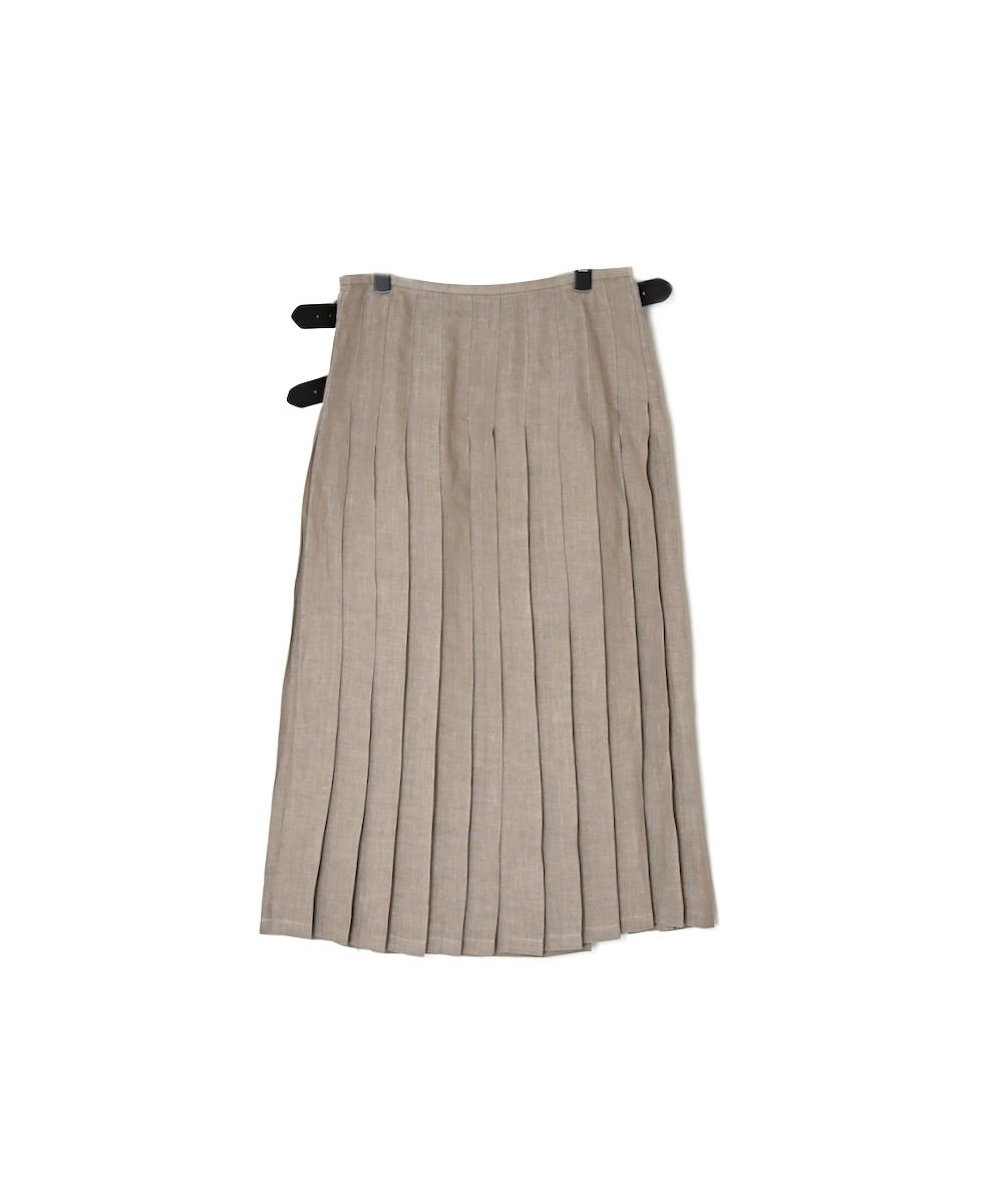 NOD0901 (スカート) IRISH LINEN LOW WAIST PLEATS WRAP SKIRT