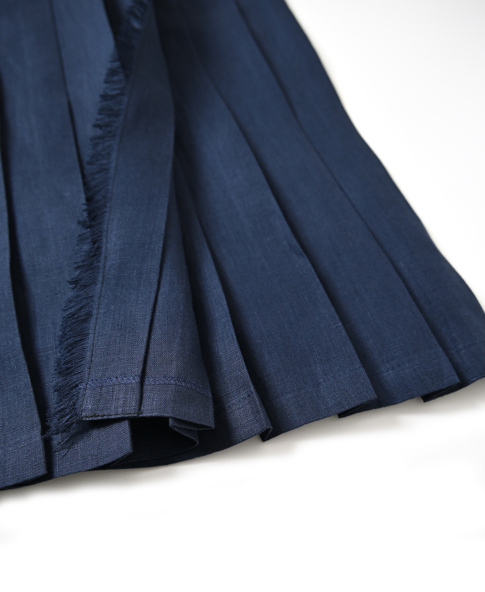 NOD0901 (スカート) IRISH LINEN LOW WAIST PLEATS WRAP SKIRT