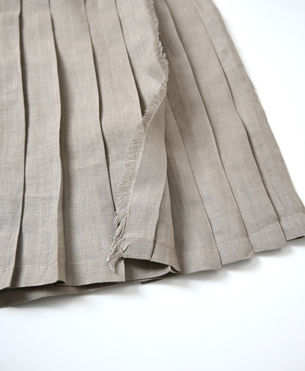 NOD0901 (スカート) IRISH LINEN LOW WAIST PLEATS WRAP SKIRT