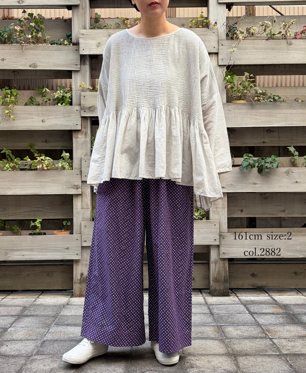 INMDS26085(パンツ) 80s VOILE SQUARE BLOCK PRINT EASY PANTS