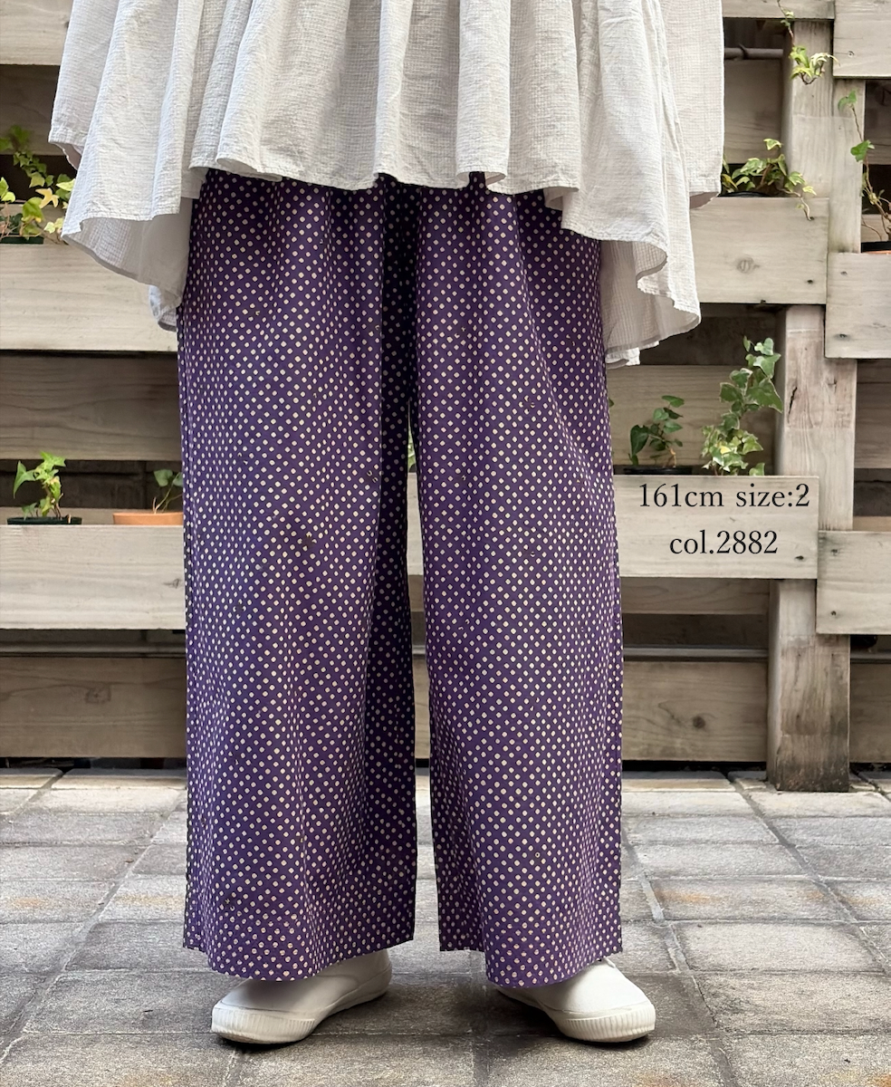 INMDS26085(パンツ) 80s VOILE SQUARE BLOCK PRINT EASY PANTS