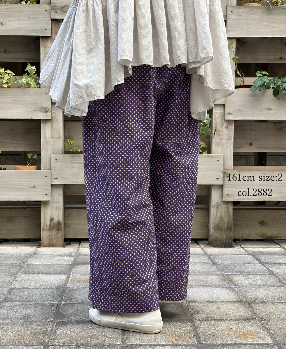 INMDS26085(パンツ) 80s VOILE SQUARE BLOCK PRINT EASY PANTS
