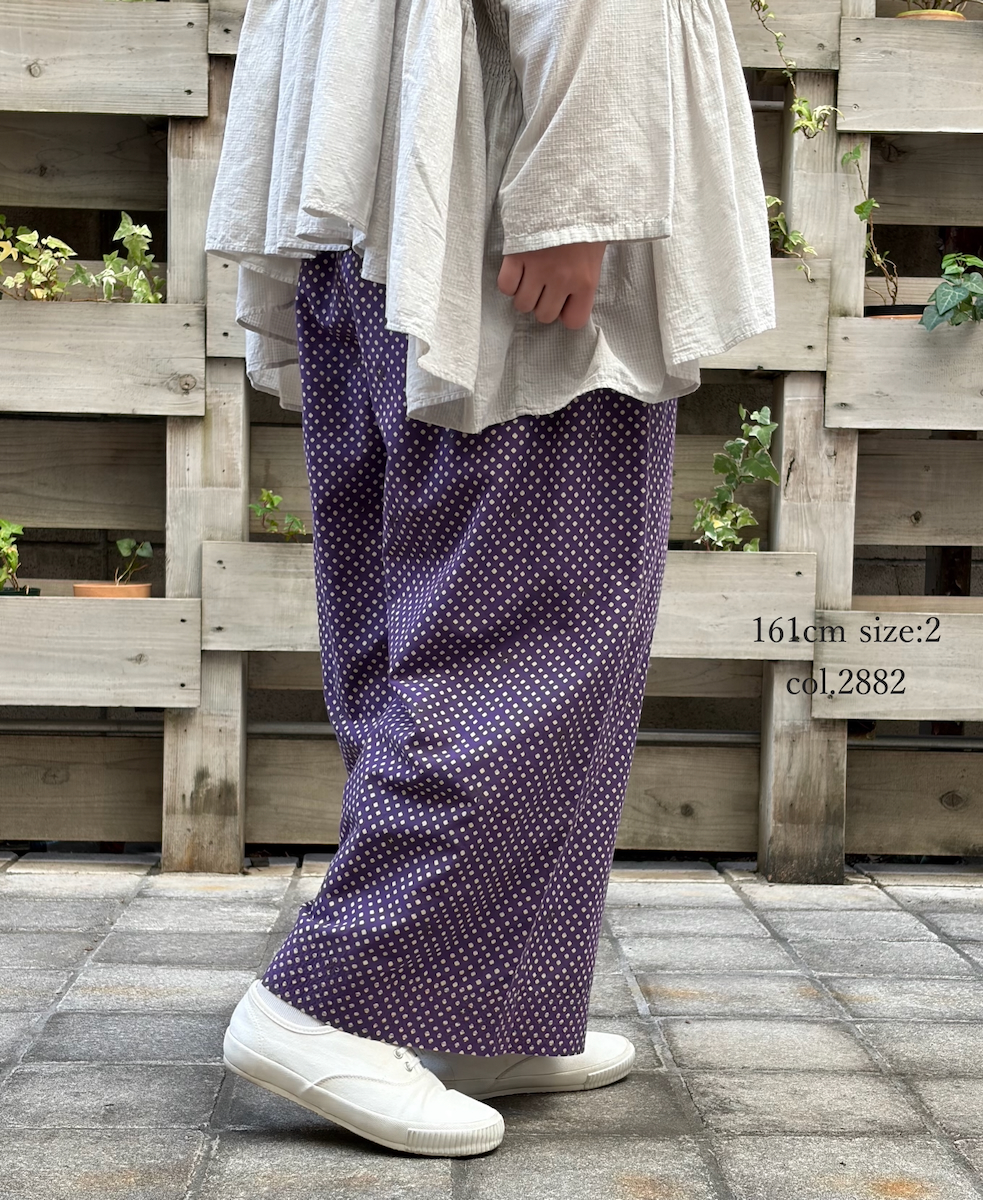 INMDS26085(パンツ) 80s VOILE SQUARE BLOCK PRINT EASY PANTS