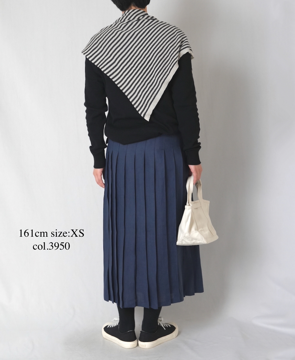NOD0901 (スカート) IRISH LINEN LOW WAIST PLEATS WRAP SKIRT