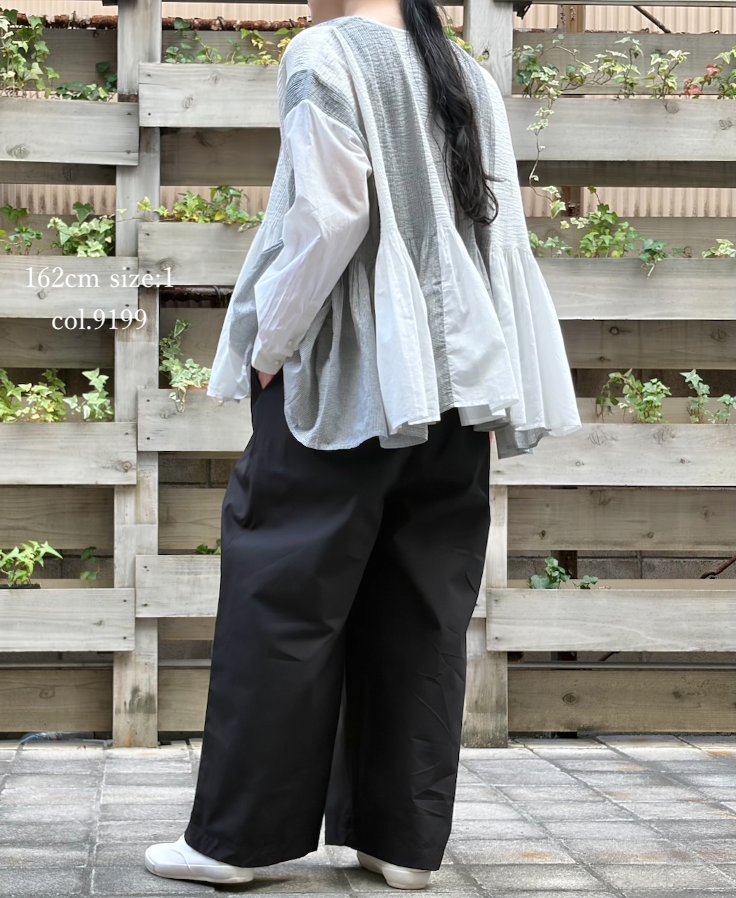 INMDS26111W(シャツ) HANDWOVEN COTTON SINGLE CHECK PATCHWORK(WASHED) BALL BUTTON SHIRTS WITH MINI PINTUCK