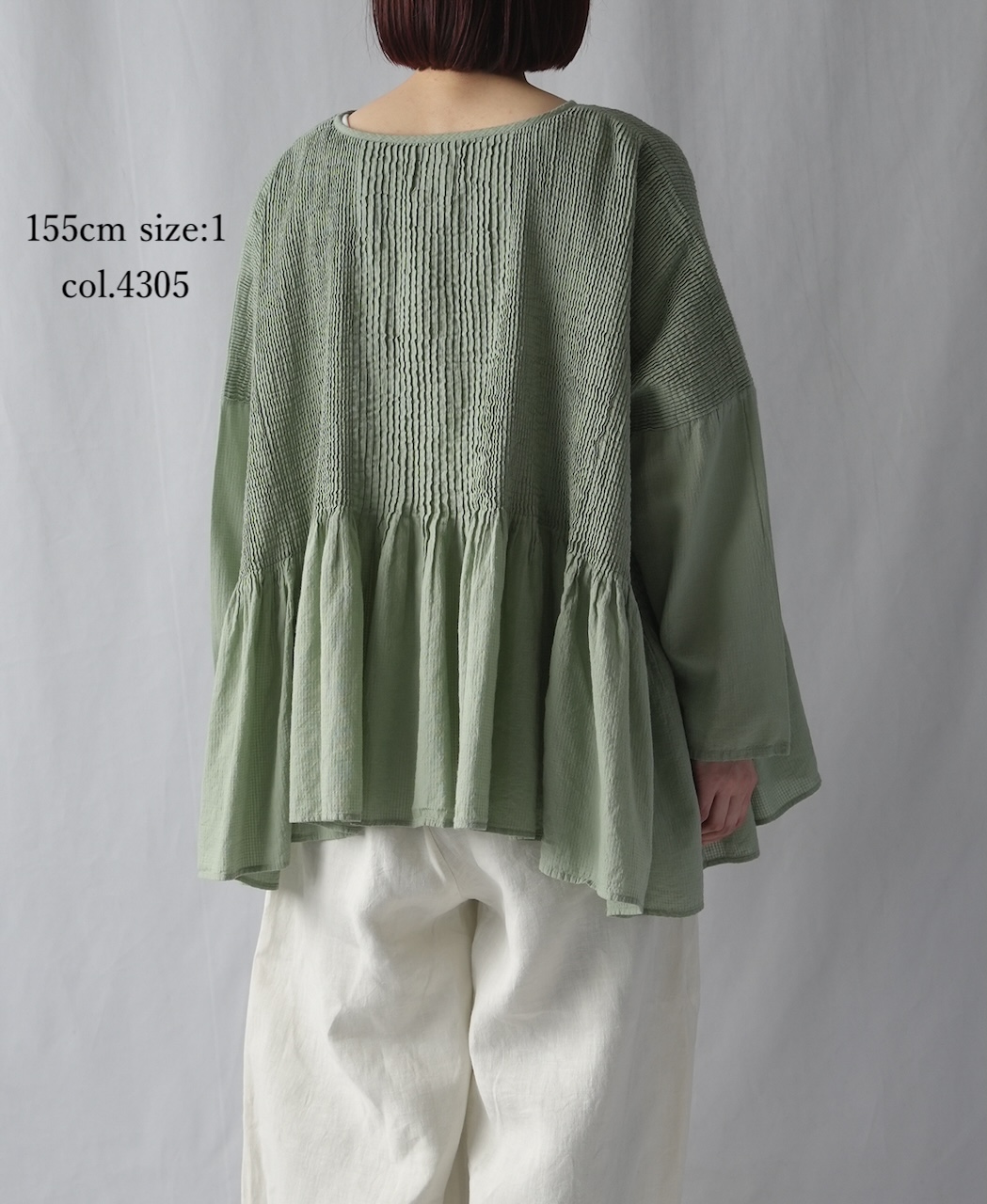 NMDS26231D(シャツ) 80s ORGANIC MICRO CHECK OVERDYE MINI PINTUCK PULLOVER