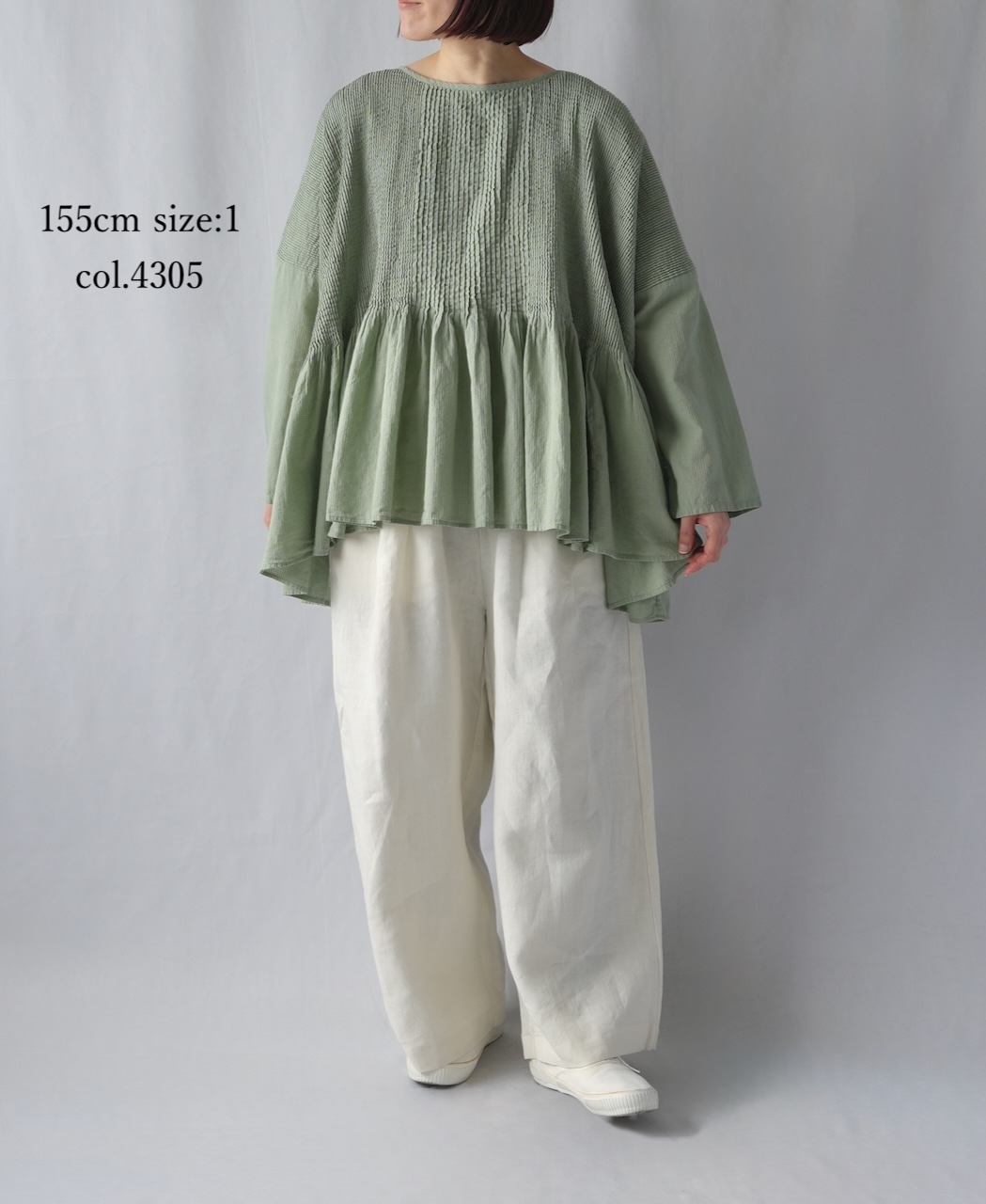 NMDS26231D(シャツ) 80s ORGANIC MICRO CHECK OVERDYE MINI PINTUCK PULLOVER