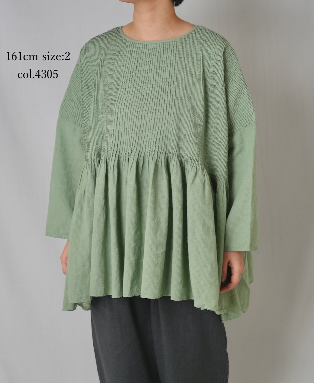 NMDS26231D(シャツ) 80s ORGANIC MICRO CHECK OVERDYE MINI PINTUCK PULLOVER