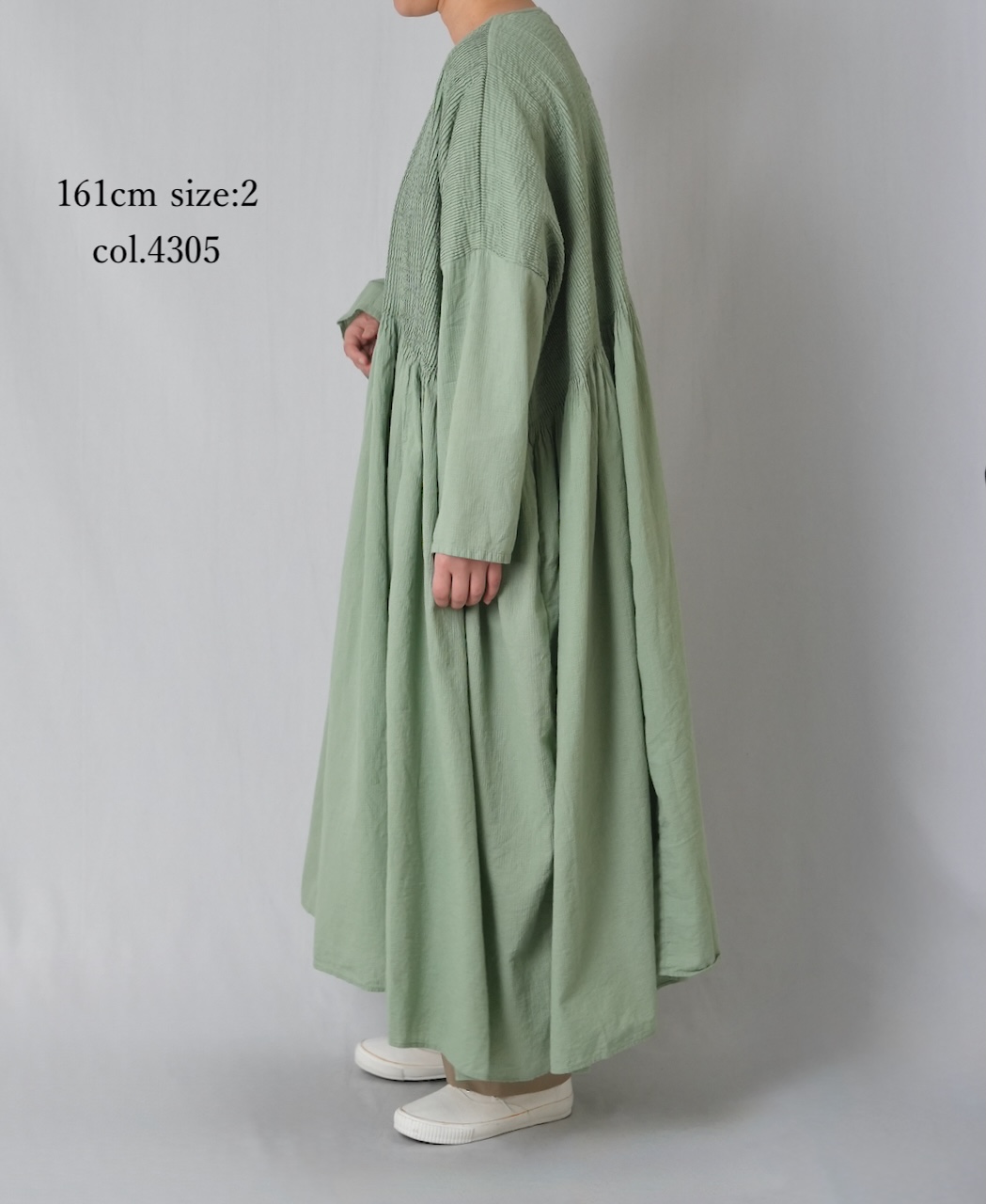 NMDS26232D(ワンピース) 80s ORGANIC MICRO CHECK OVERDYE MINI PINTUCK PULLOVER DRESS