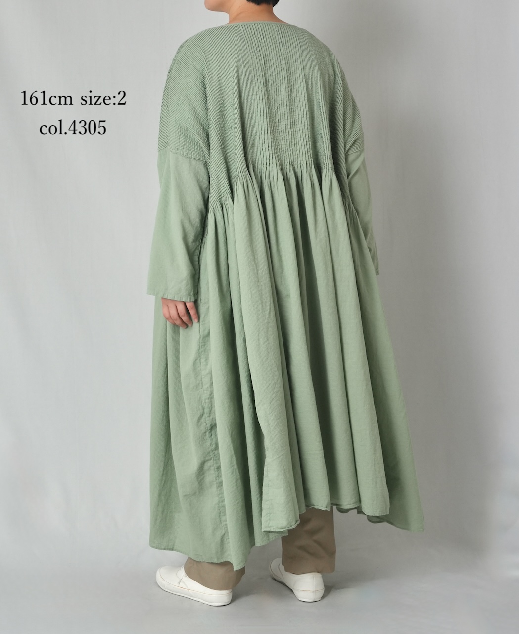 NMDS26232D(ワンピース) 80s ORGANIC MICRO CHECK OVERDYE MINI PINTUCK PULLOVER DRESS