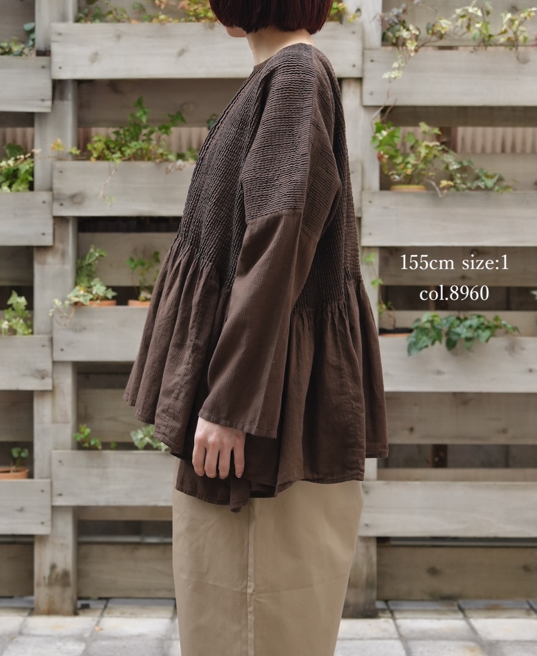 NMDS26231D(シャツ) 80s ORGANIC MICRO CHECK OVERDYE MINI PINTUCK PULLOVER