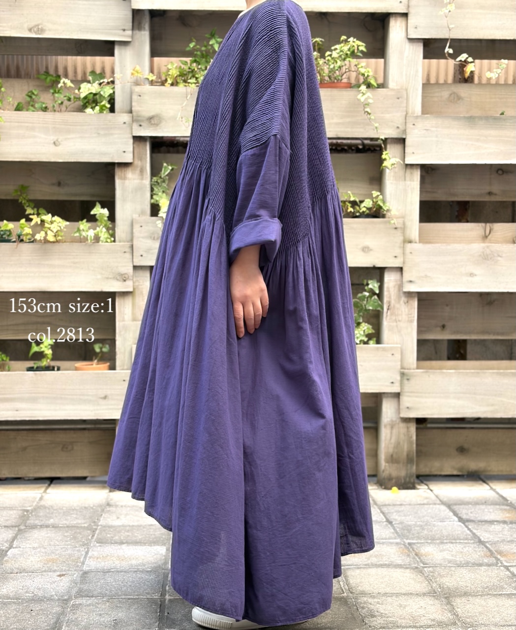 NMDS26232D(ワンピース) 80s ORGANIC MICRO CHECK OVERDYE MINI PINTUCK PULLOVER DRESS