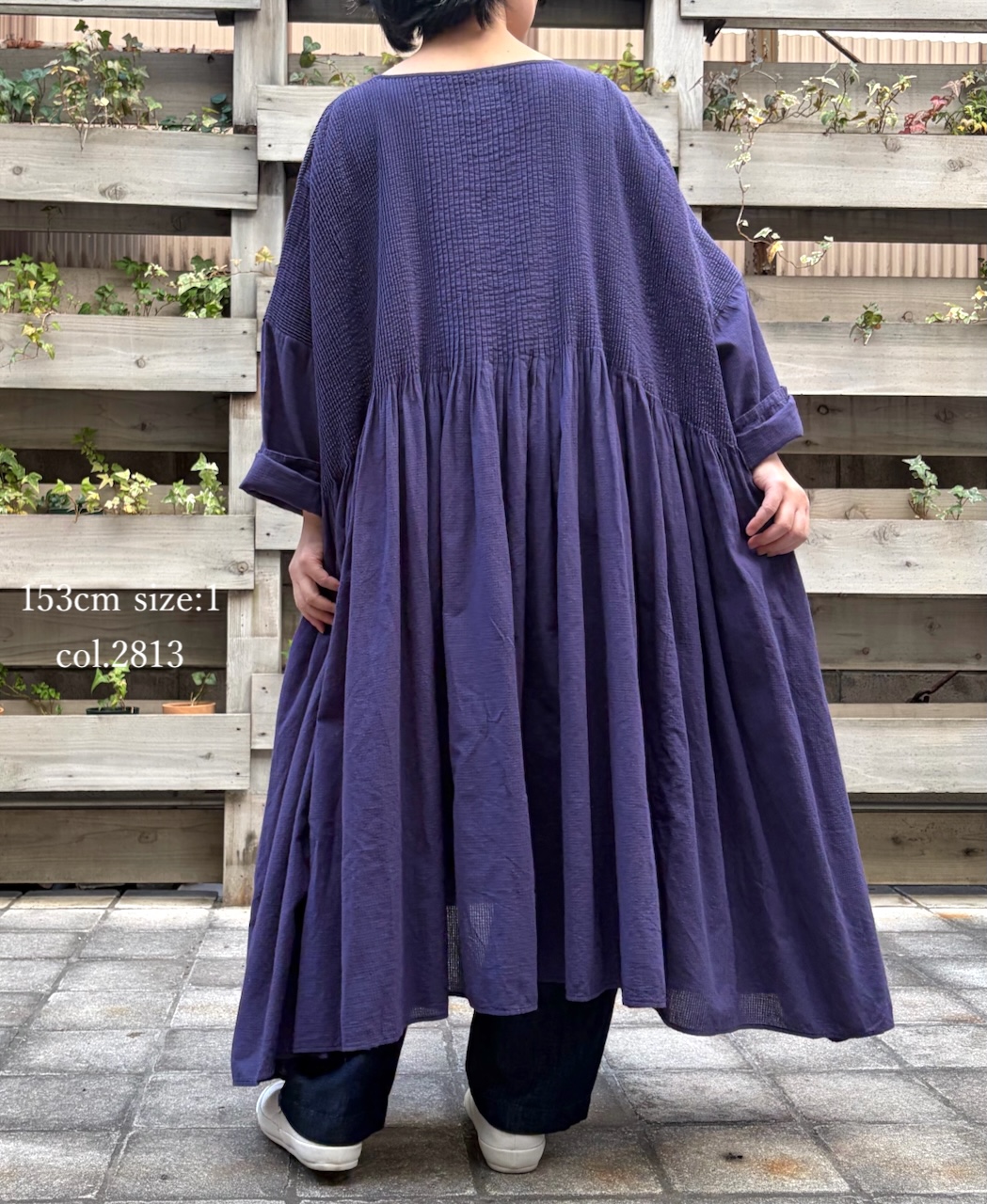 NMDS26232D(ワンピース) 80s ORGANIC MICRO CHECK OVERDYE MINI PINTUCK PULLOVER DRESS