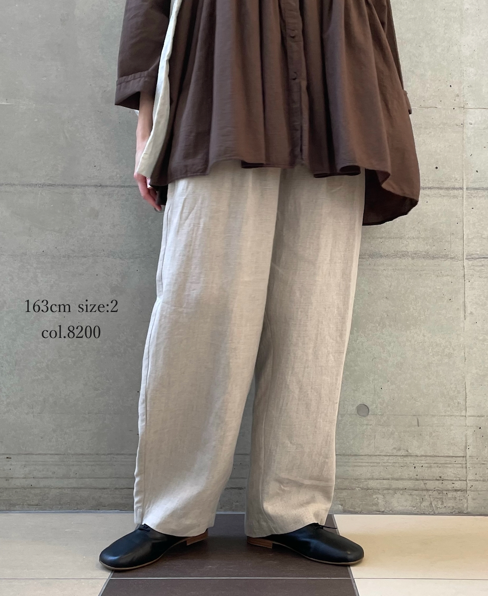 GNMDS2501FL(パンツ) 40s FRENCH LINEN DYED CANVAS 2TUCK TAPERED EASY PANTS