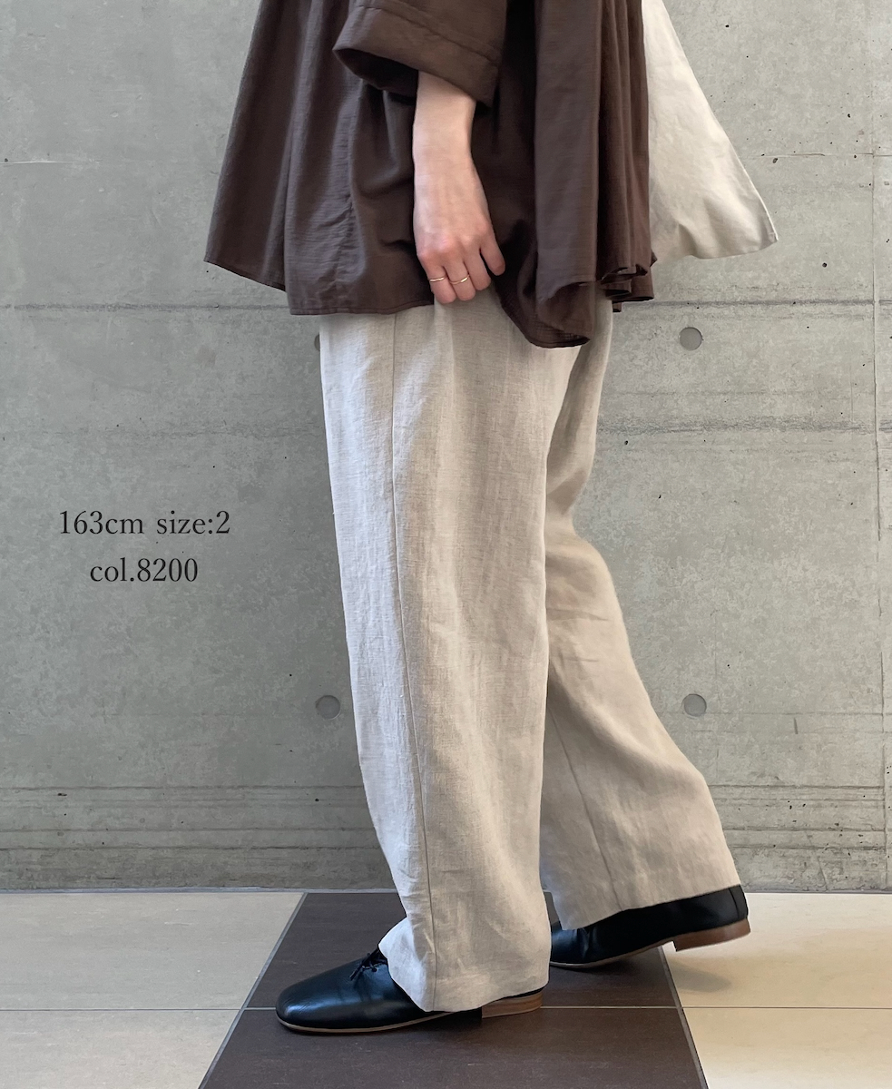 GNMDS2501FL(パンツ) 40s FRENCH LINEN DYED CANVAS 2TUCK TAPERED EASY PANTS