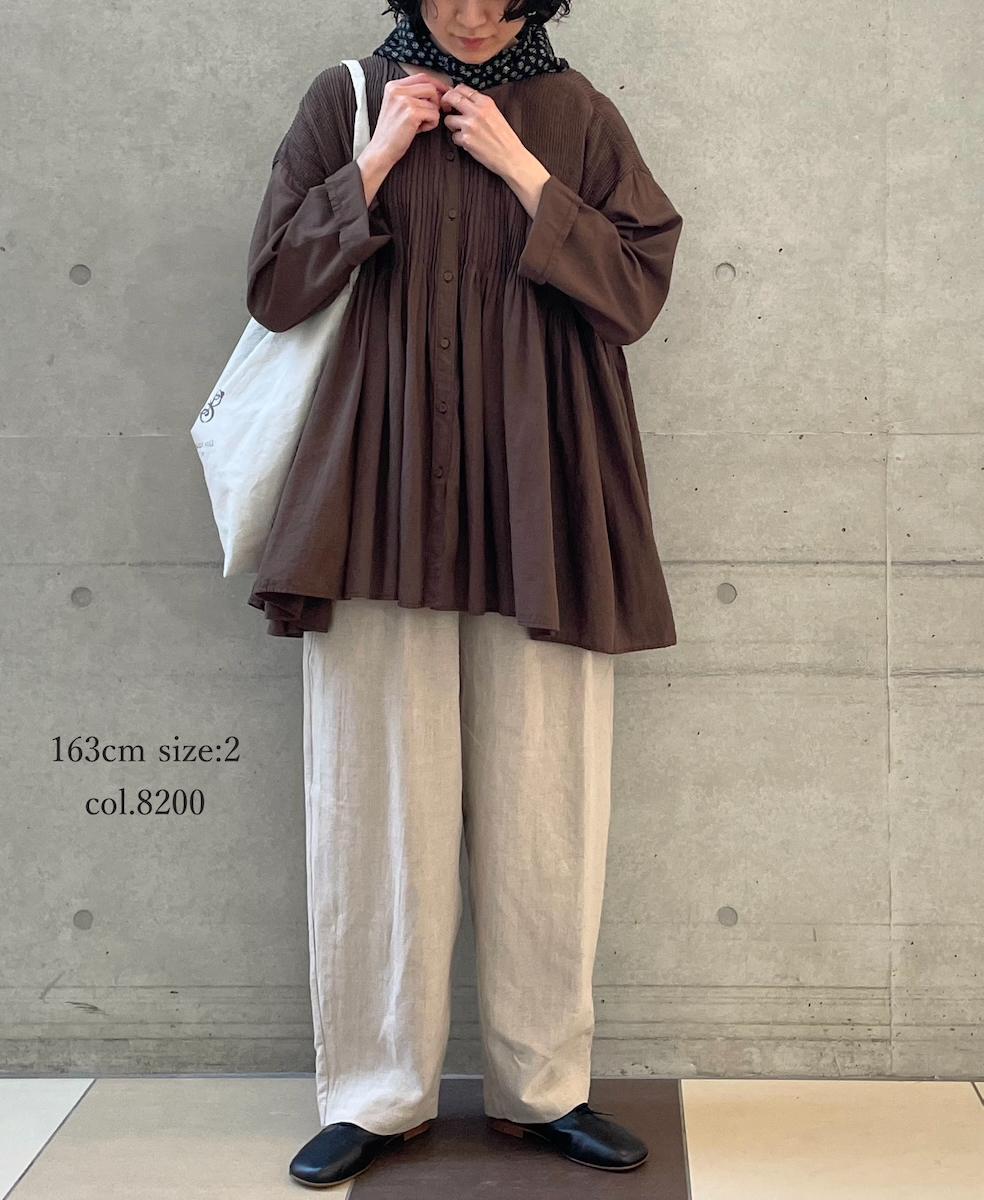 GNMDS2501FL(パンツ) 40s FRENCH LINEN DYED CANVAS 2TUCK TAPERED EASY PANTS