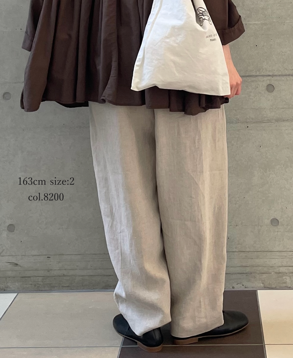 GNMDS2501FL(パンツ) 40s FRENCH LINEN DYED CANVAS 2TUCK TAPERED EASY PANTS