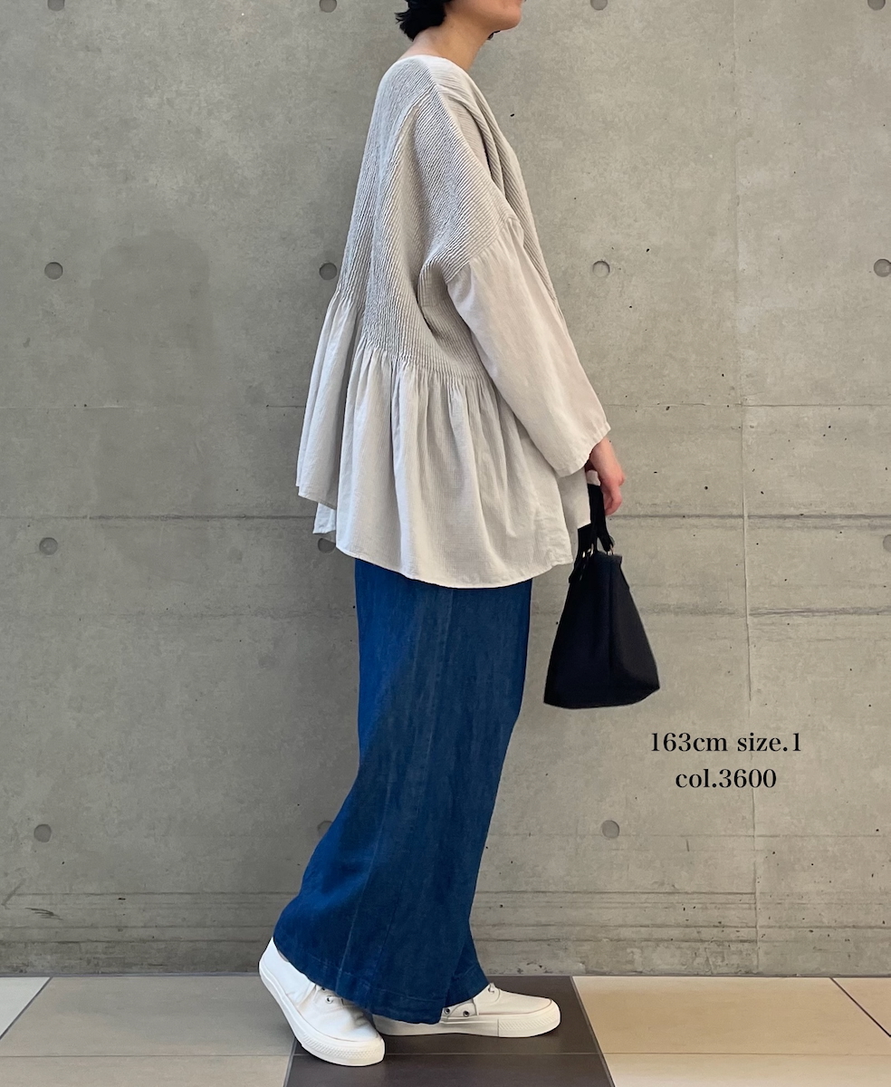 GNMDS2102CL (パンツ) 5.1oz WASHED COTTON/LINEN DENIM EASY WIDE PANTS