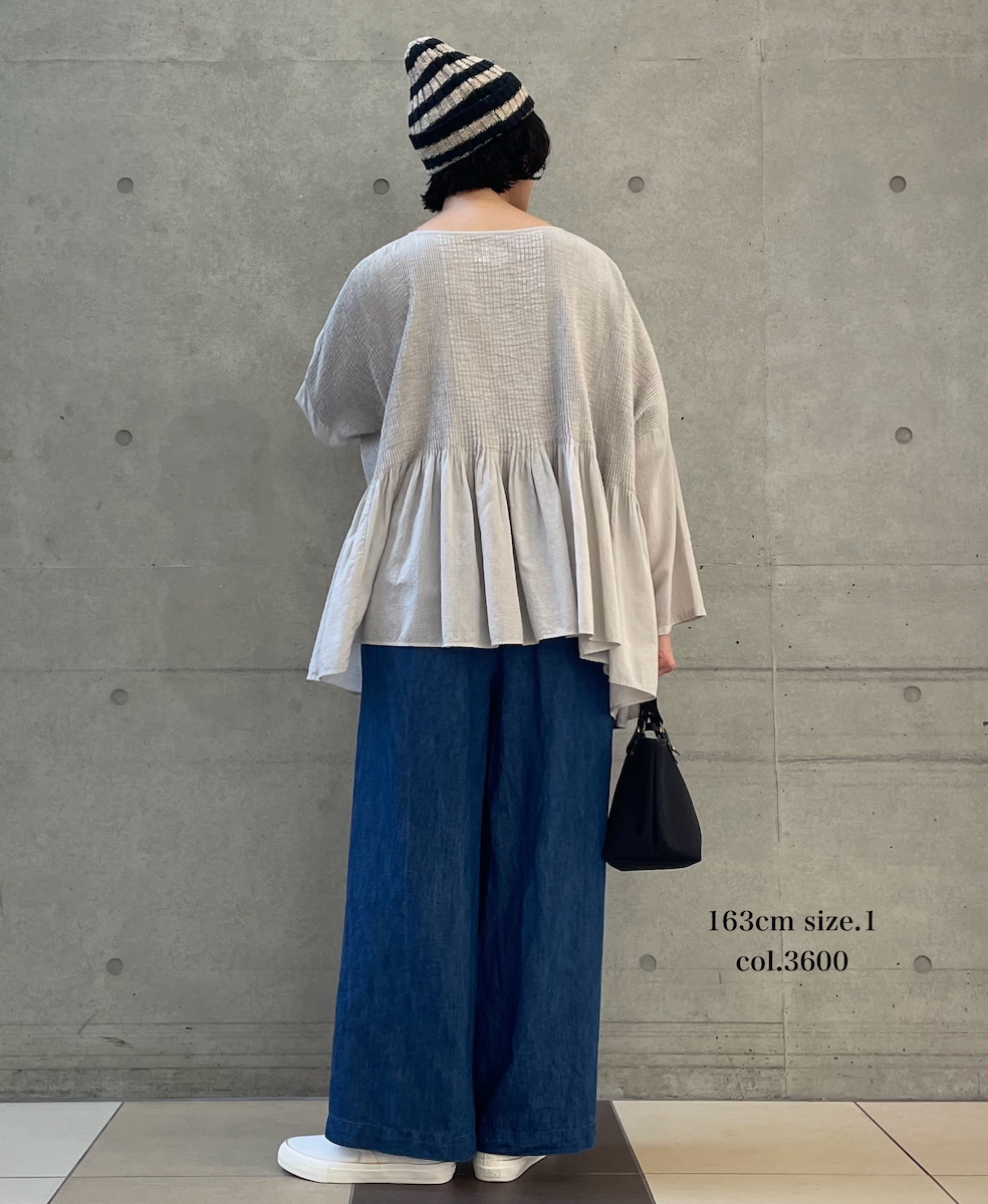 GNMDS2102CL (パンツ) 5.1oz WASHED COTTON/LINEN DENIM EASY WIDE PANTS