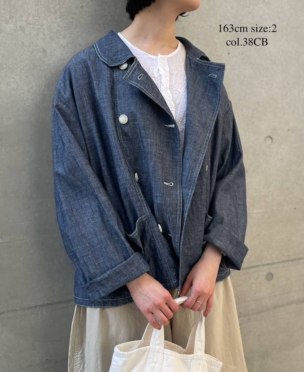 ISNAM2601CB(ジャケット) NAVY(INDIGO) CHAMBRAY ROUND COLLAR DOUBLE JACKET