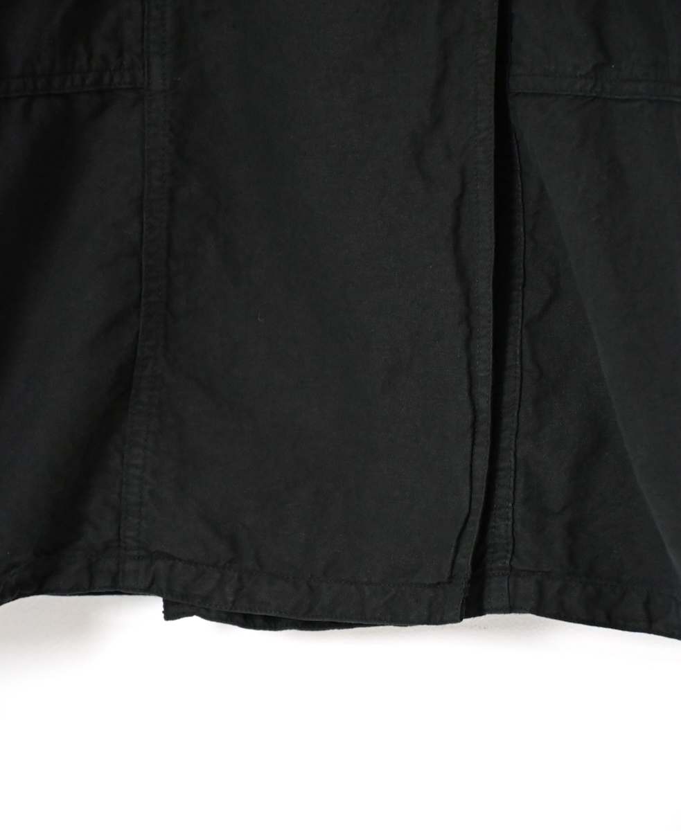 ISNAM2602D(ロングジャケット) LINEN COTTON PLAIN OVERDYE ROUND COLLAR DOUBLE LONG JACKET