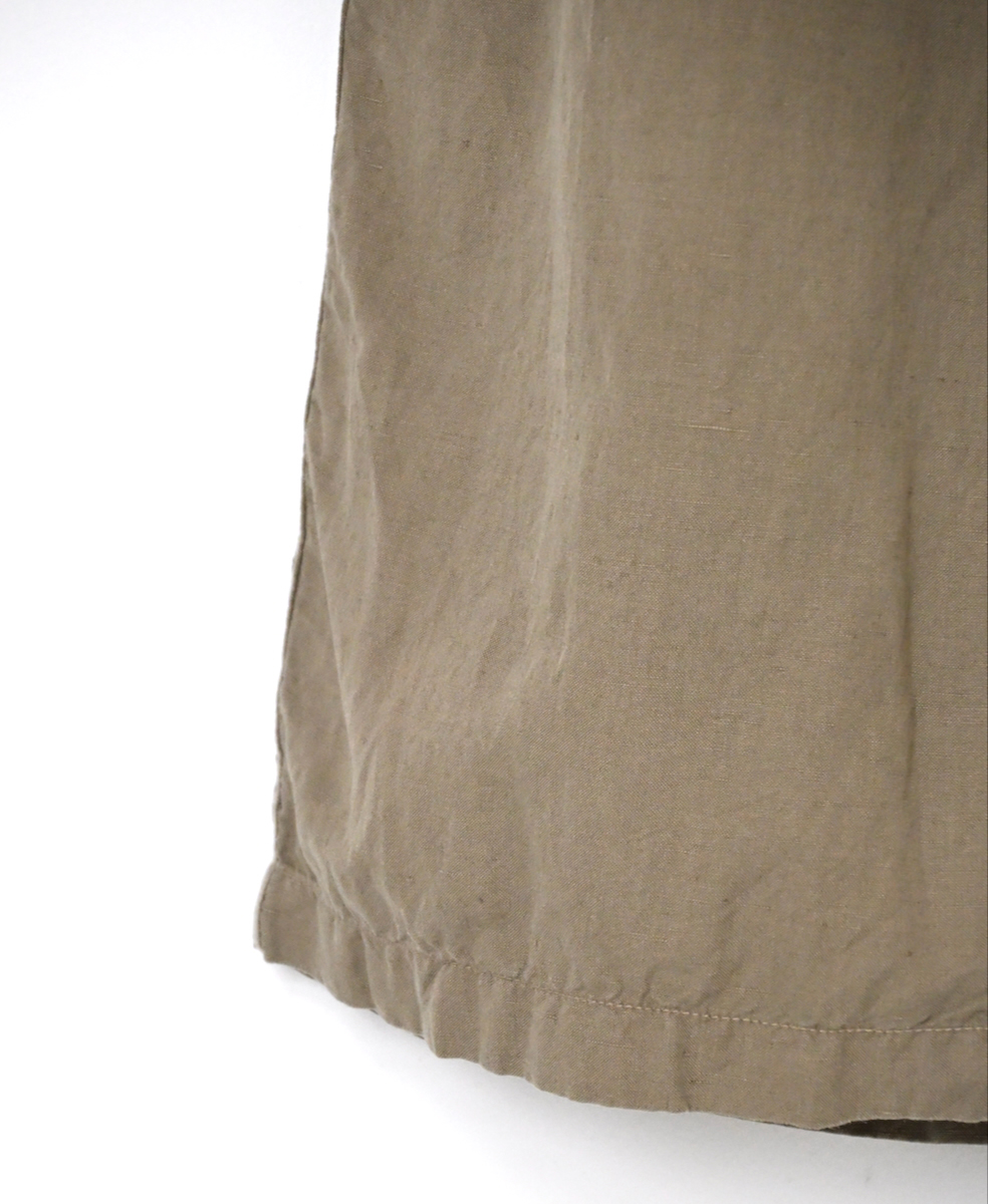 ISNAM2604D(パンツ) LINEN COTTON PLAIN OVERDYE ADJUSTER TACK PANTS WITH SUSPENDERS