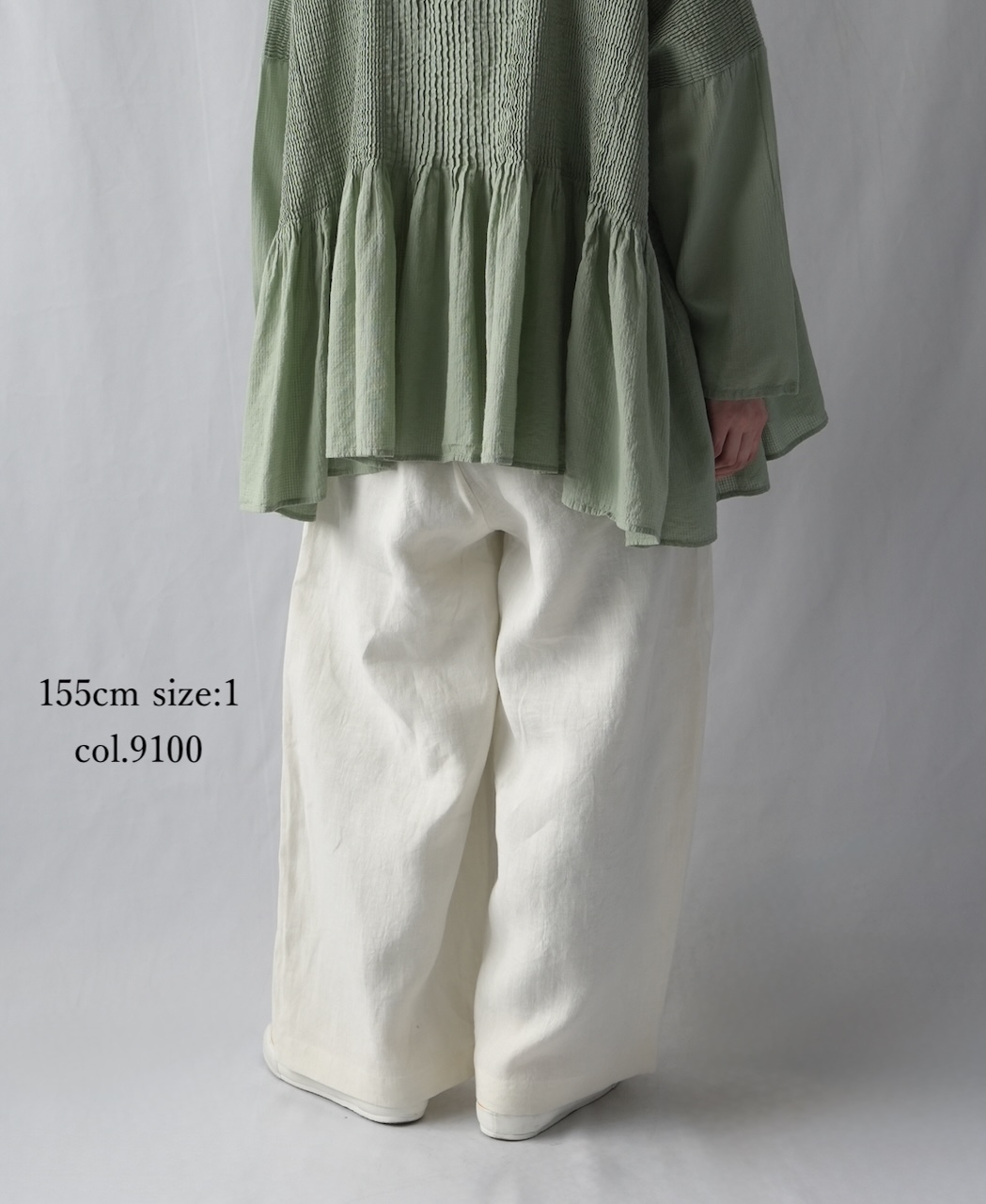 GNMDS2502FL(パンツ) 40s FRENCH LINEN DYED CANVAS 2TUCK WIDE EASY PANTS