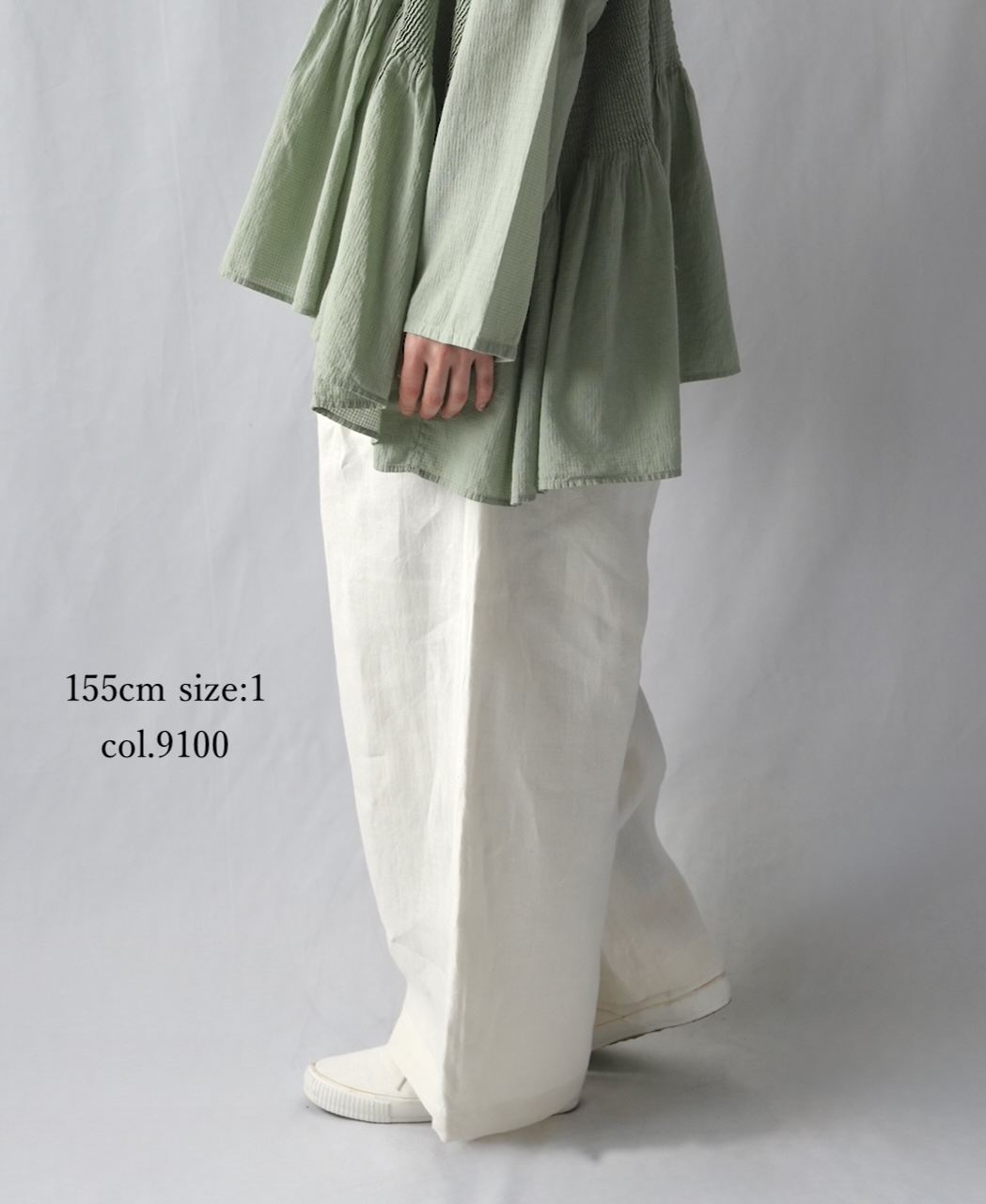 GNMDS2502FL(パンツ) 40s FRENCH LINEN DYED CANVAS 2TUCK WIDE EASY PANTS