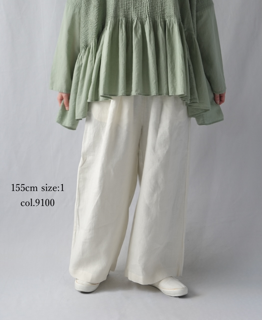 GNMDS2502FL(パンツ) 40s FRENCH LINEN DYED CANVAS 2TUCK WIDE EASY PANTS