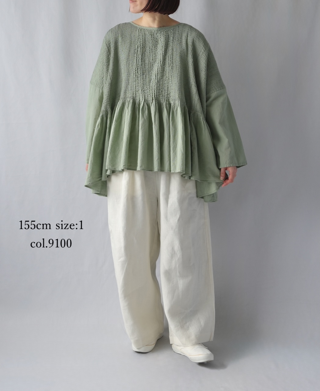 GNMDS2502FL(パンツ) 40s FRENCH LINEN DYED CANVAS 2TUCK WIDE EASY PANTS
