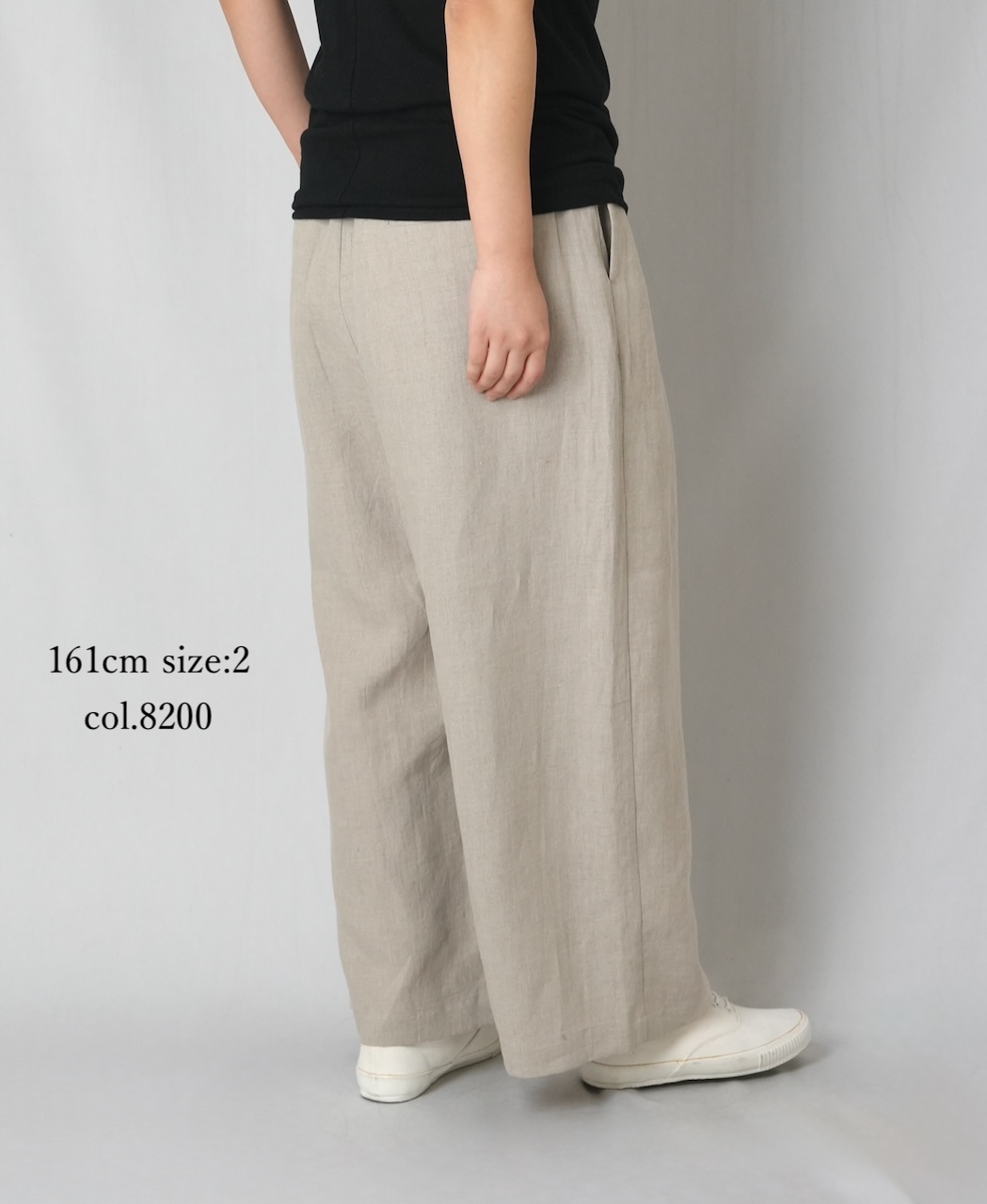 GNMDS2502FL(パンツ) 40s FRENCH LINEN DYED CANVAS 2TUCK WIDE EASY PANTS