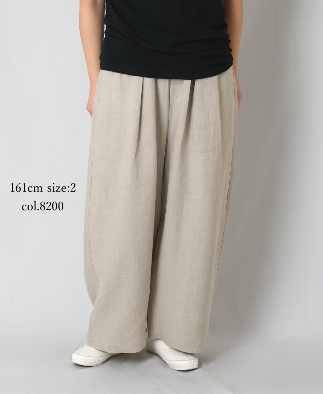 GNMDS2502FL(パンツ) 40s FRENCH LINEN DYED CANVAS 2TUCK WIDE EASY PANTS