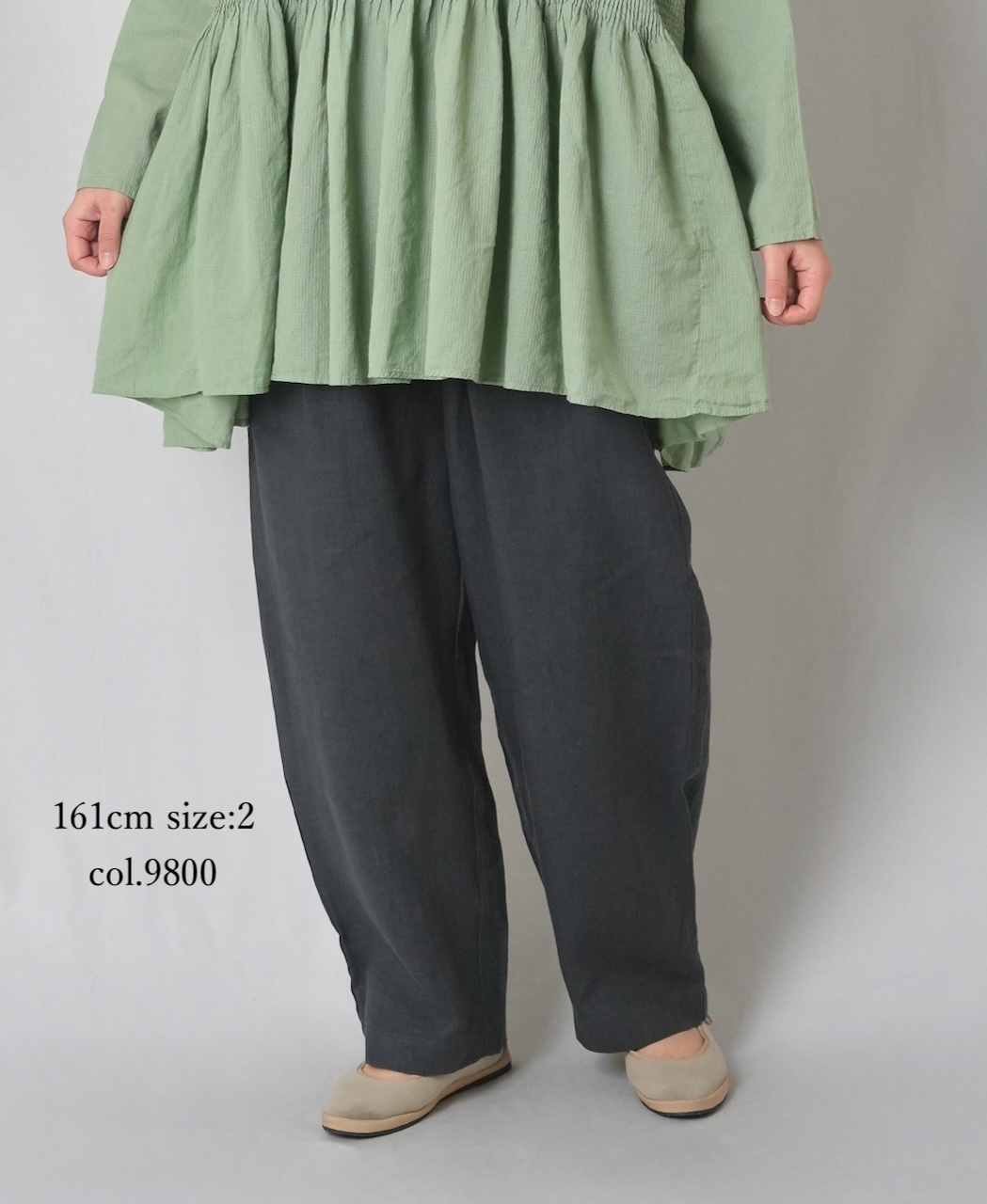 GNMDS2501FL(パンツ) 40s FRENCH LINEN DYED CANVAS 2TUCK TAPERED EASY PANTS