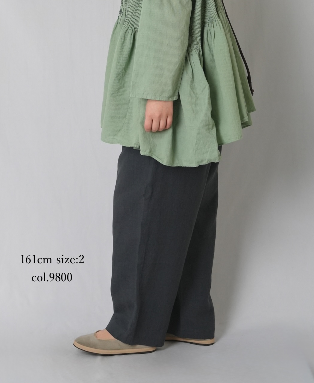 GNMDS2501FL(パンツ) 40s FRENCH LINEN DYED CANVAS 2TUCK TAPERED EASY PANTS
