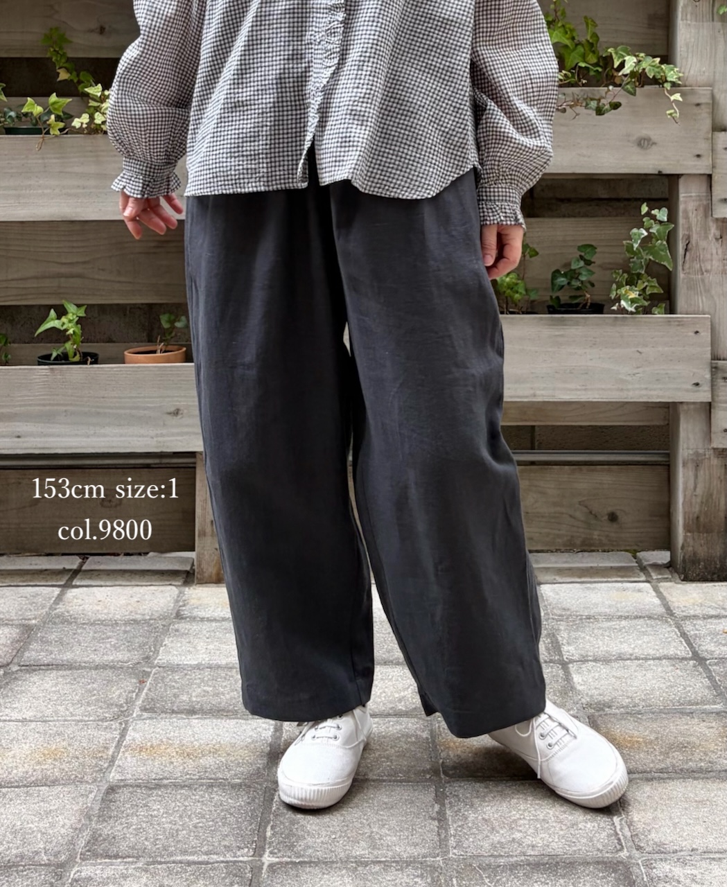 GNMDS2501FL(パンツ) 40s FRENCH LINEN DYED CANVAS 2TUCK TAPERED EASY PANTS