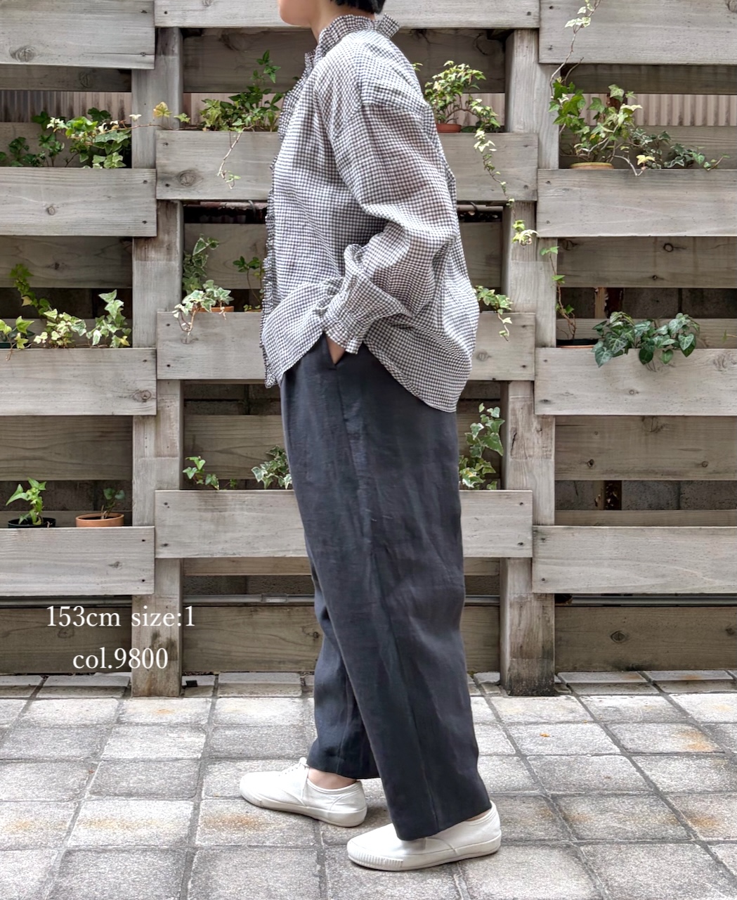 GNMDS2501FL(パンツ) 40s FRENCH LINEN DYED CANVAS 2TUCK TAPERED EASY PANTS