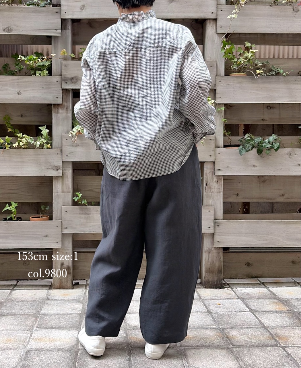 GNMDS2501FL(パンツ) 40s FRENCH LINEN DYED CANVAS 2TUCK TAPERED EASY PANTS