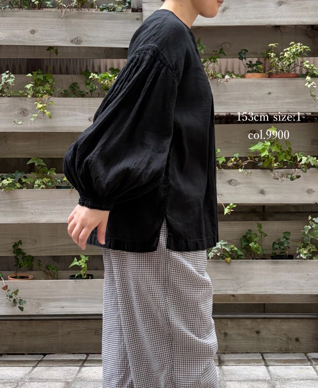 INMDS25012D(シャツ) 60s AUTO LOOM LINEN/COTTON PLAIN(OVERDYE) BACK OPENING CREW-NECK SHIRTS WITH MINI PINTUCK