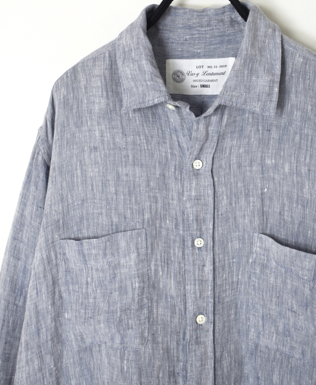 NVL1861LW(シャツ) 60s LINEN CHAMBRAY REGULAR COLLAR L/SH OVERSIZED SHIRT