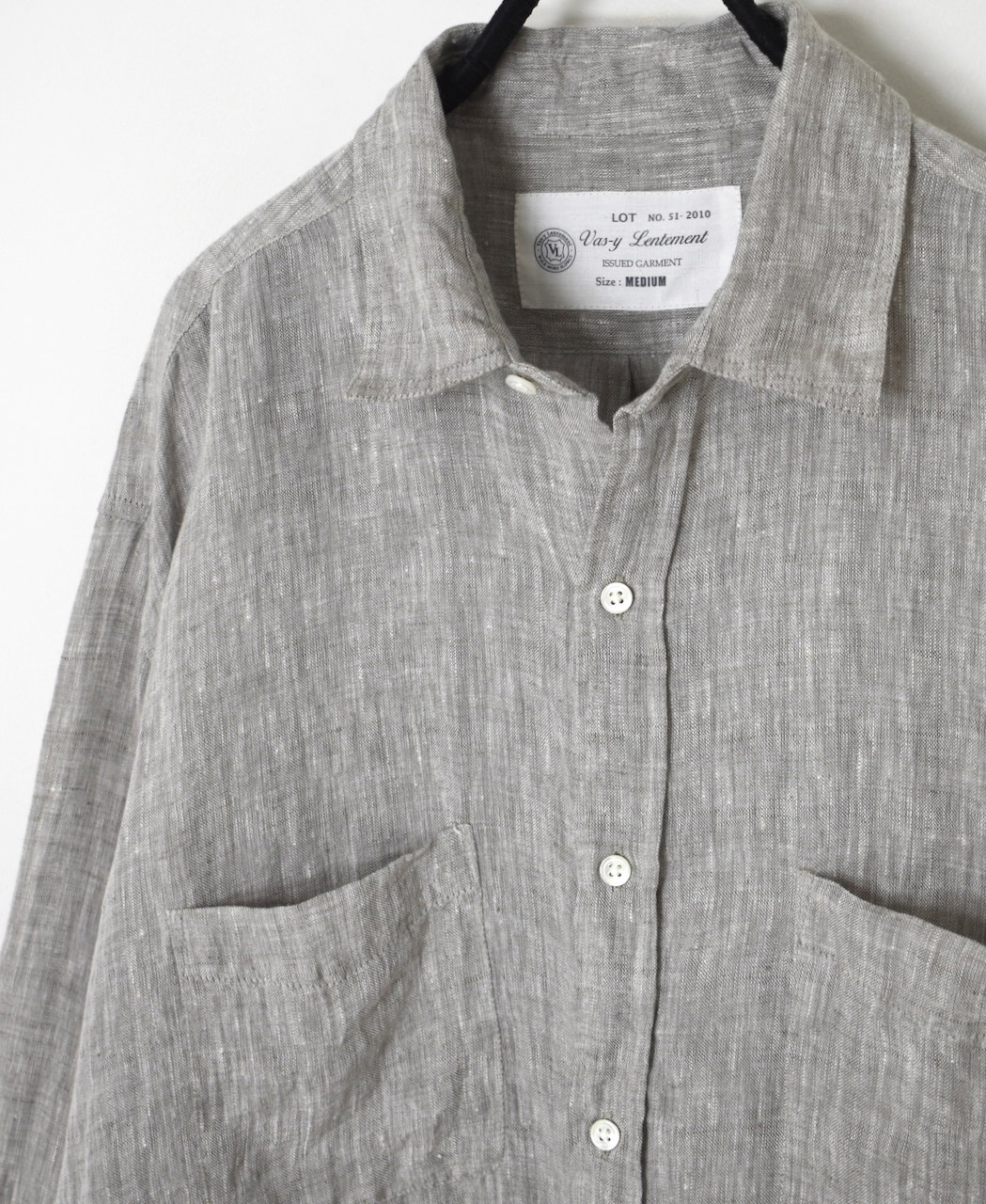 NVL1861LW(シャツ) 60s LINEN CHAMBRAY REGULAR COLLAR L/SH OVERSIZED SHIRT