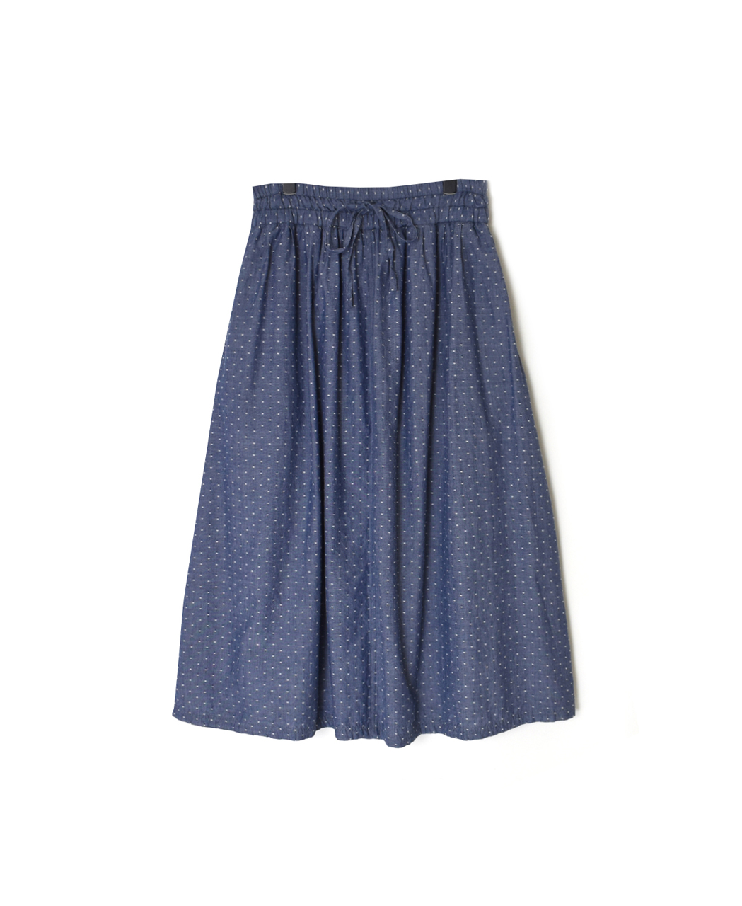 INAM2624CB(スカート) DOBIE CHAMBRAY WASH PLEATED EASY SKIRT WITH LINING