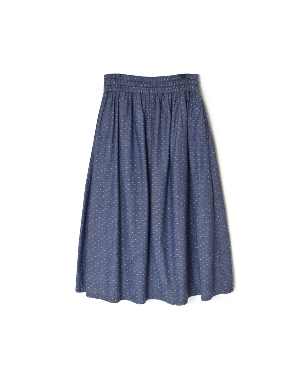 INAM2624CB(スカート) DOBIE CHAMBRAY WASH PLEATED EASY SKIRT WITH LINING