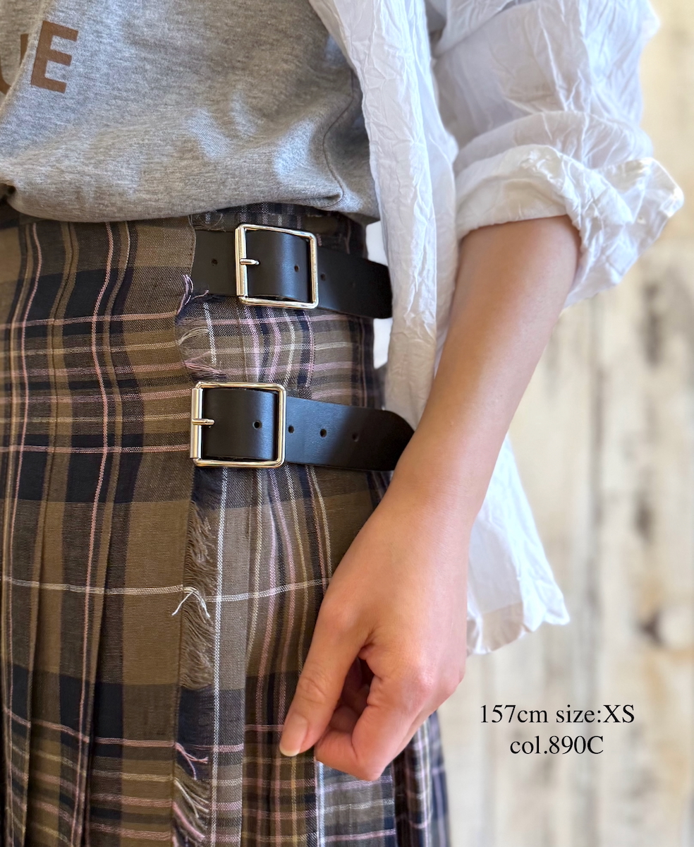 NOD0901 (スカート) IRISH LINEN LOW WAIST PLEATS WRAP SKIRT