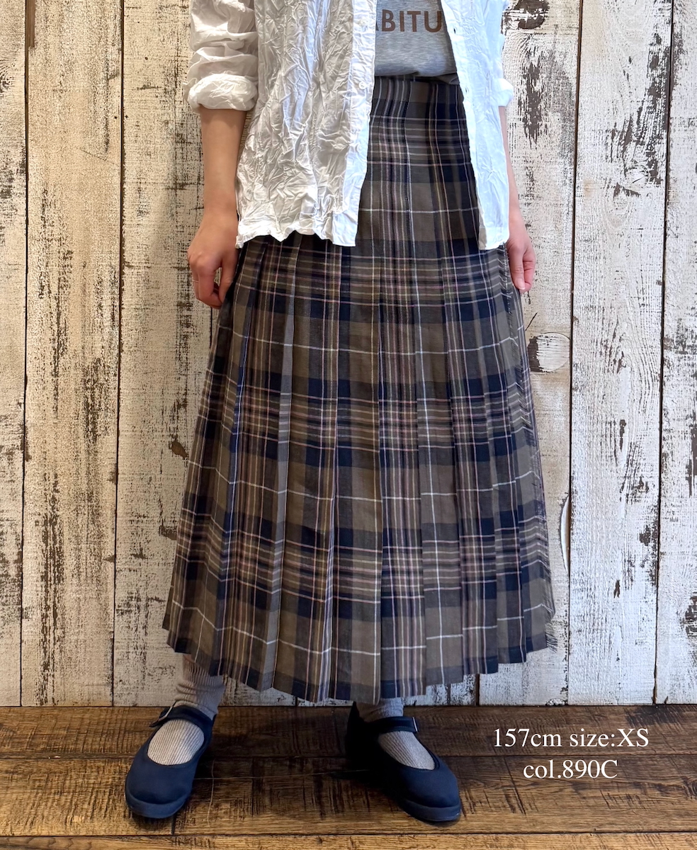 NOD0901 (スカート) IRISH LINEN LOW WAIST PLEATS WRAP SKIRT