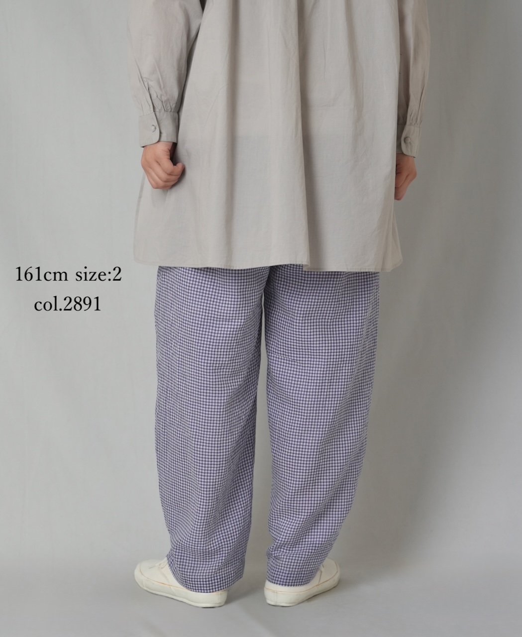 INMDS26025(パンツ) HANDWOVEN COTTON/SILK GINGHAM CHECK 2TUCK TAPERED EASY PANTS