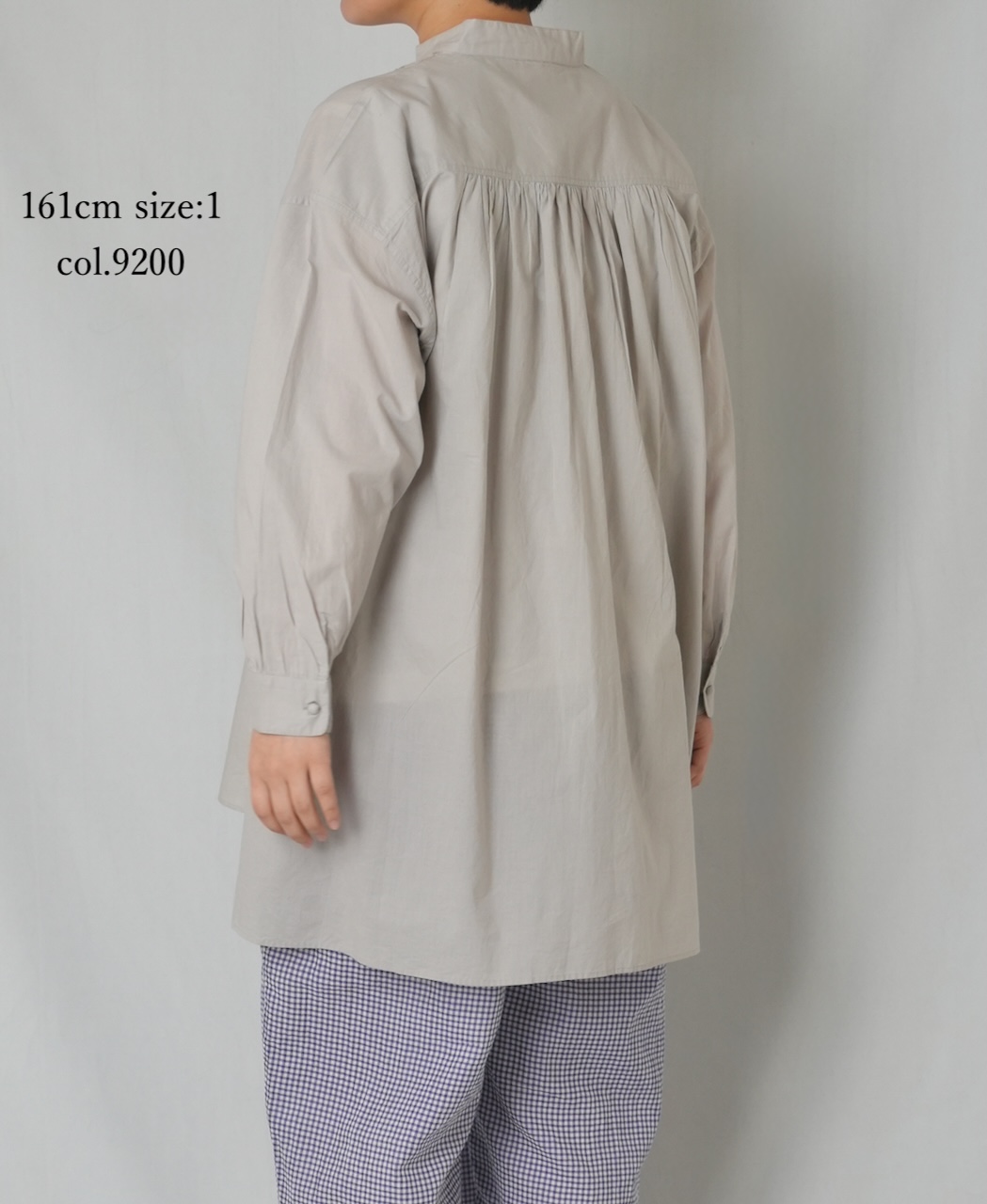 NMDS26222(チュニック) 60s ORGANIC CAMBRIC BANDED COLLAR EMB TUNIC