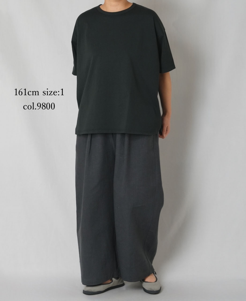 GNMDS2502FL(パンツ) 40s FRENCH LINEN DYED CANVAS 2TUCK WIDE EASY PANTS