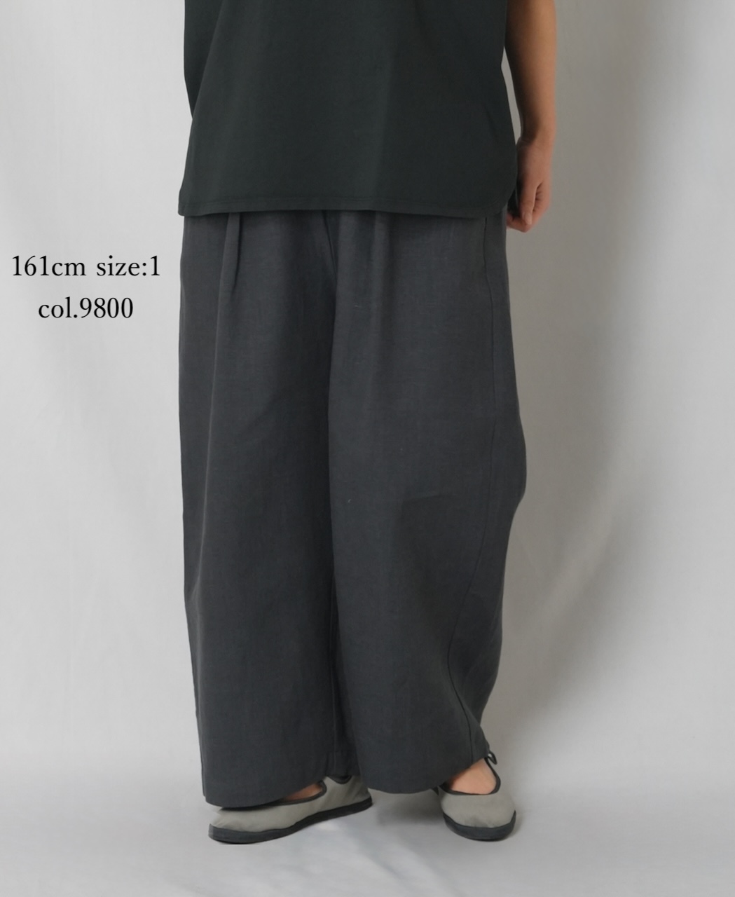 GNMDS2502FL(パンツ) 40s FRENCH LINEN DYED CANVAS 2TUCK WIDE EASY PANTS