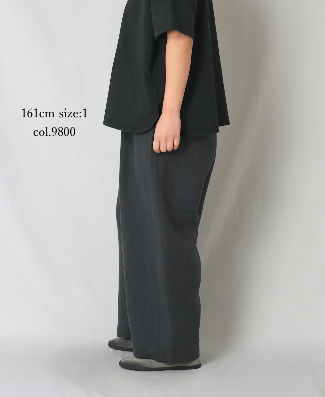 GNMDS2502FL(パンツ) 40s FRENCH LINEN DYED CANVAS 2TUCK WIDE EASY PANTS