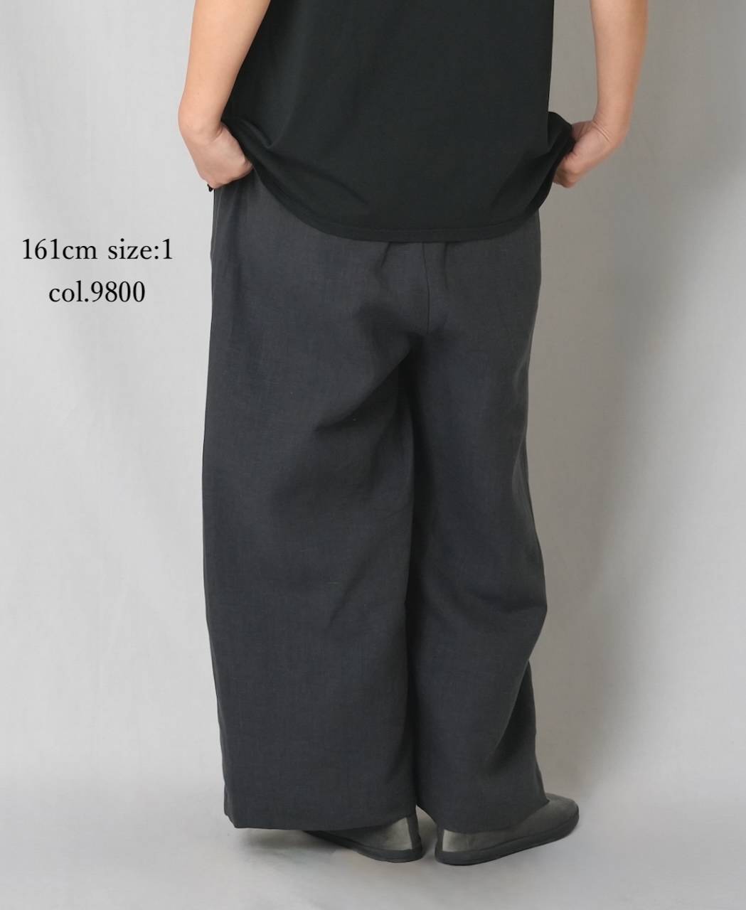 GNMDS2502FL(パンツ) 40s FRENCH LINEN DYED CANVAS 2TUCK WIDE EASY PANTS